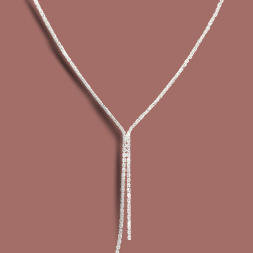 Audrey's - Silver Crystal Y-Necklace