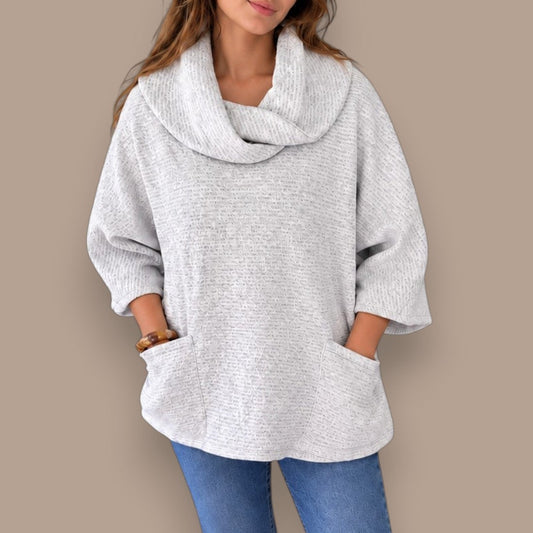Pure - Soft Cowl Neck Pocket Sweater