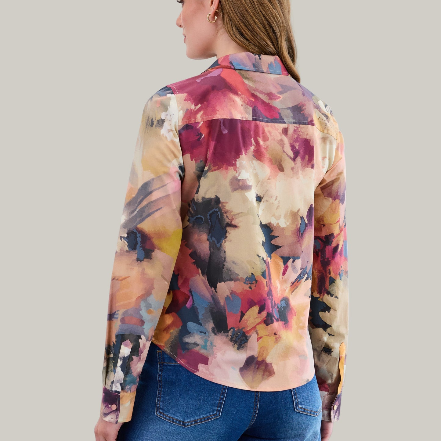 FDJ - Long Sleeve Split Neck Blouse