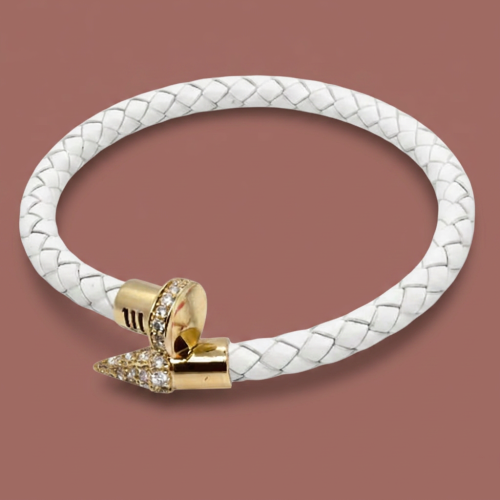 Jacqueline Kent - White Braided Flex Nail Bracelet