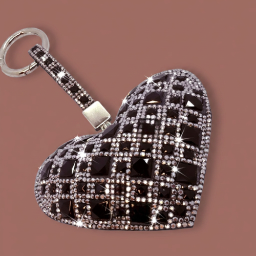 Jacqueline Kent - Jeweled Heart Purse Charm & Keychain
