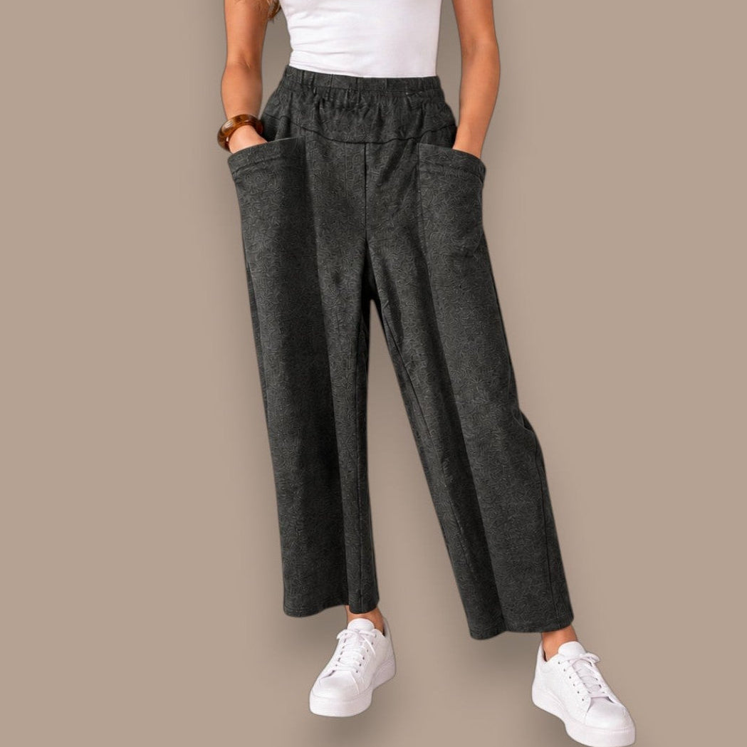 Pure - Wide Leg Pull-On Pants With Oversized Pockets