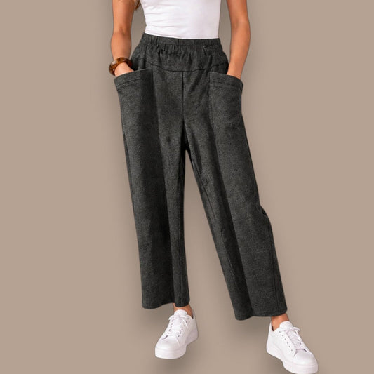 Pure - Wide Leg Pull-On Pants With Oversized Pockets