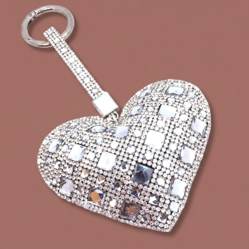 Jacqueline Kent - Jeweled Heart Purse Charm & Keychain