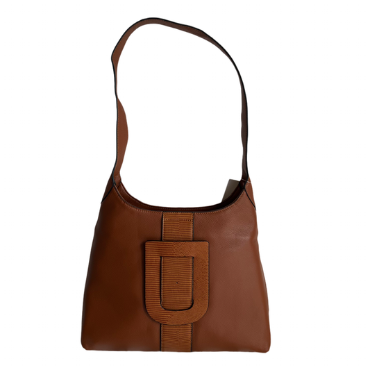 INZI - Leather Shoulder Bag with Buckle Detail