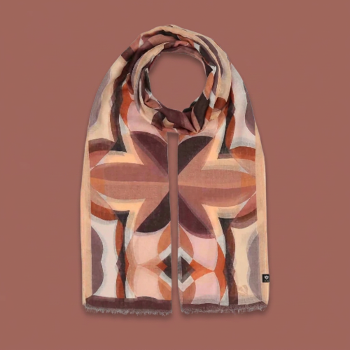 Fraas - Retro Geometric Print Lightweight Scarf