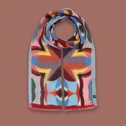 Fraas - Retro Geometric Print Lightweight Scarf