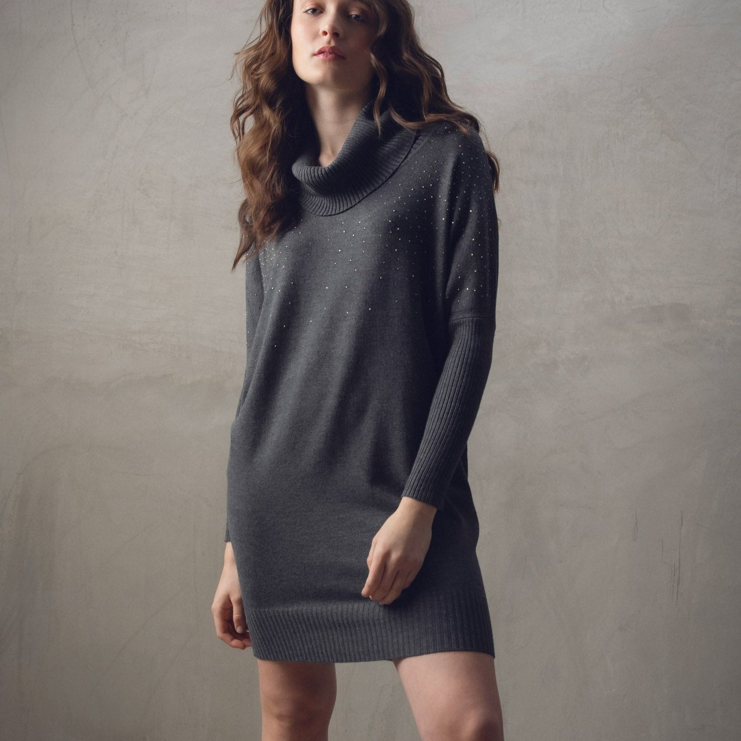 Marble - Cowl-Neck Sweater Dress