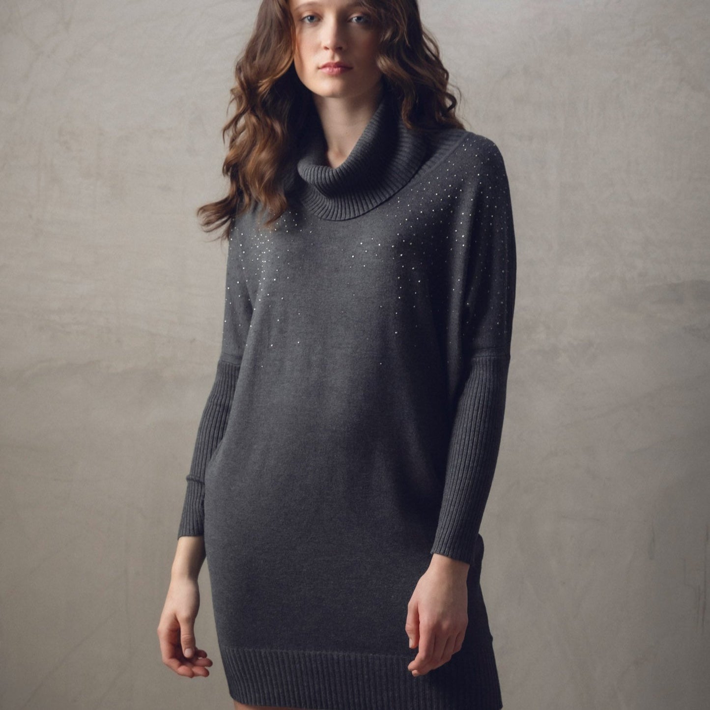 Marble - Cowl-Neck Sweater Dress