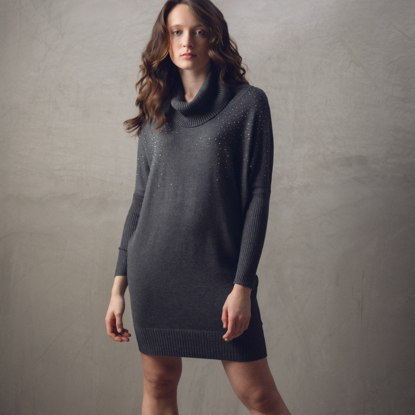 Marble - Cowl-Neck Sweater Dress