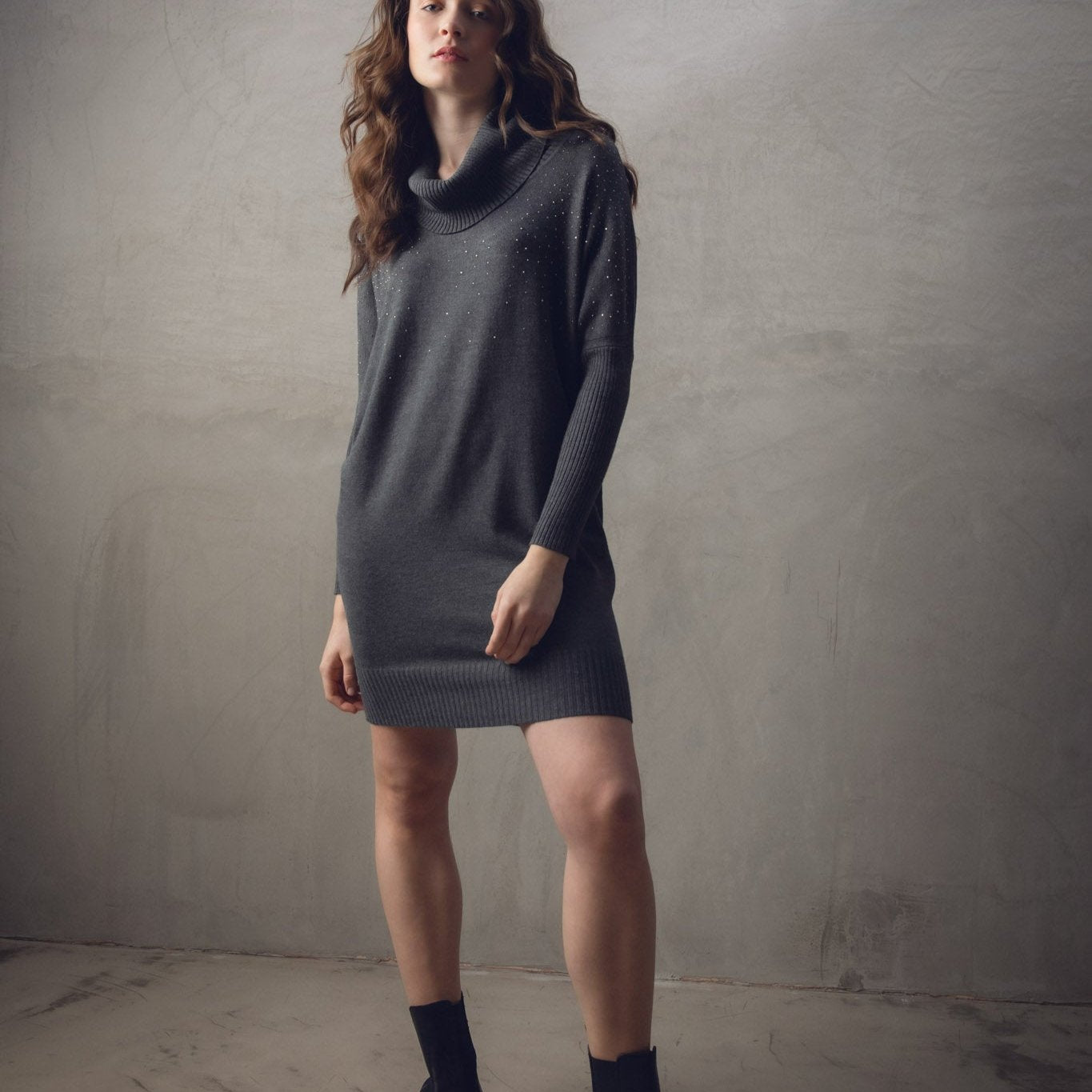 Marble - Cowl-Neck Sweater Dress