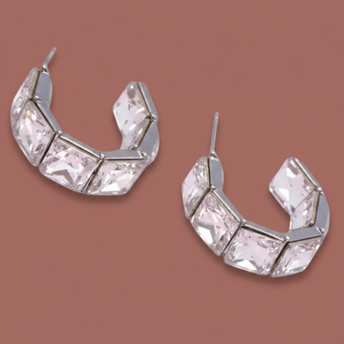 Audrey's - Luxe Square-Cut Crystal Stud Earrings