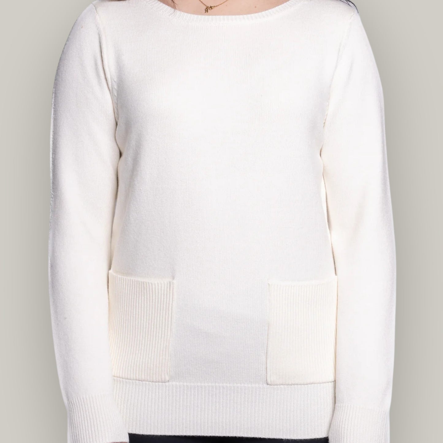 Carreli - Cozy Patch Pocket Knit Sweater