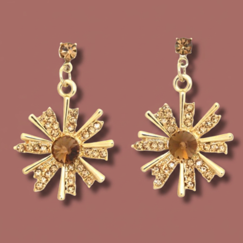 Audrey's - Radiant Sparkle Sunburst Drop Earrings
