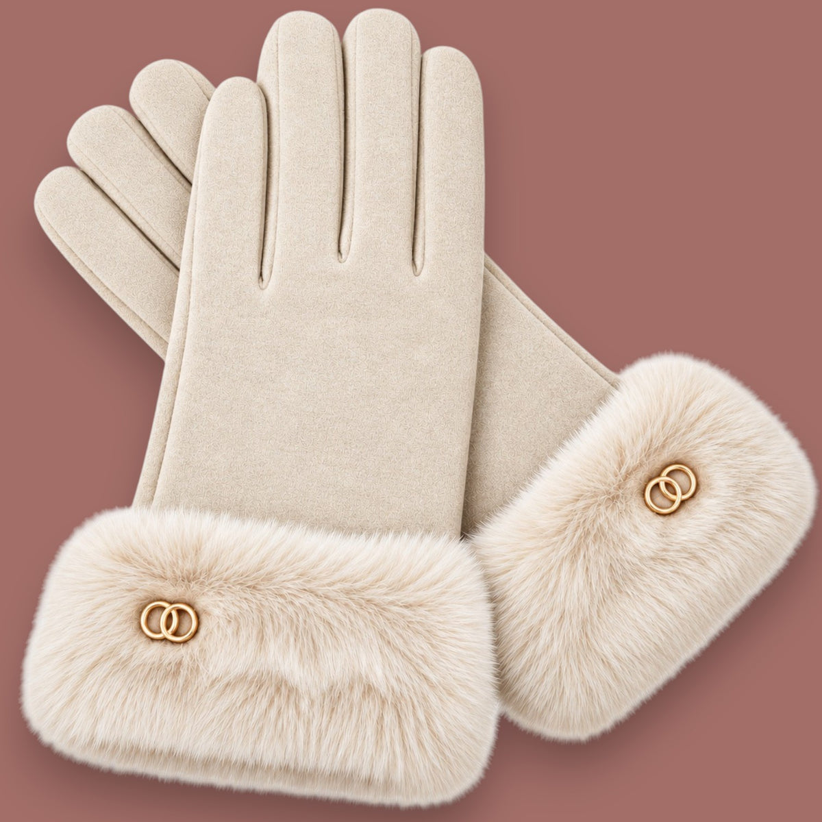 LC - Elegant Faux Fur Cuff Gloves
