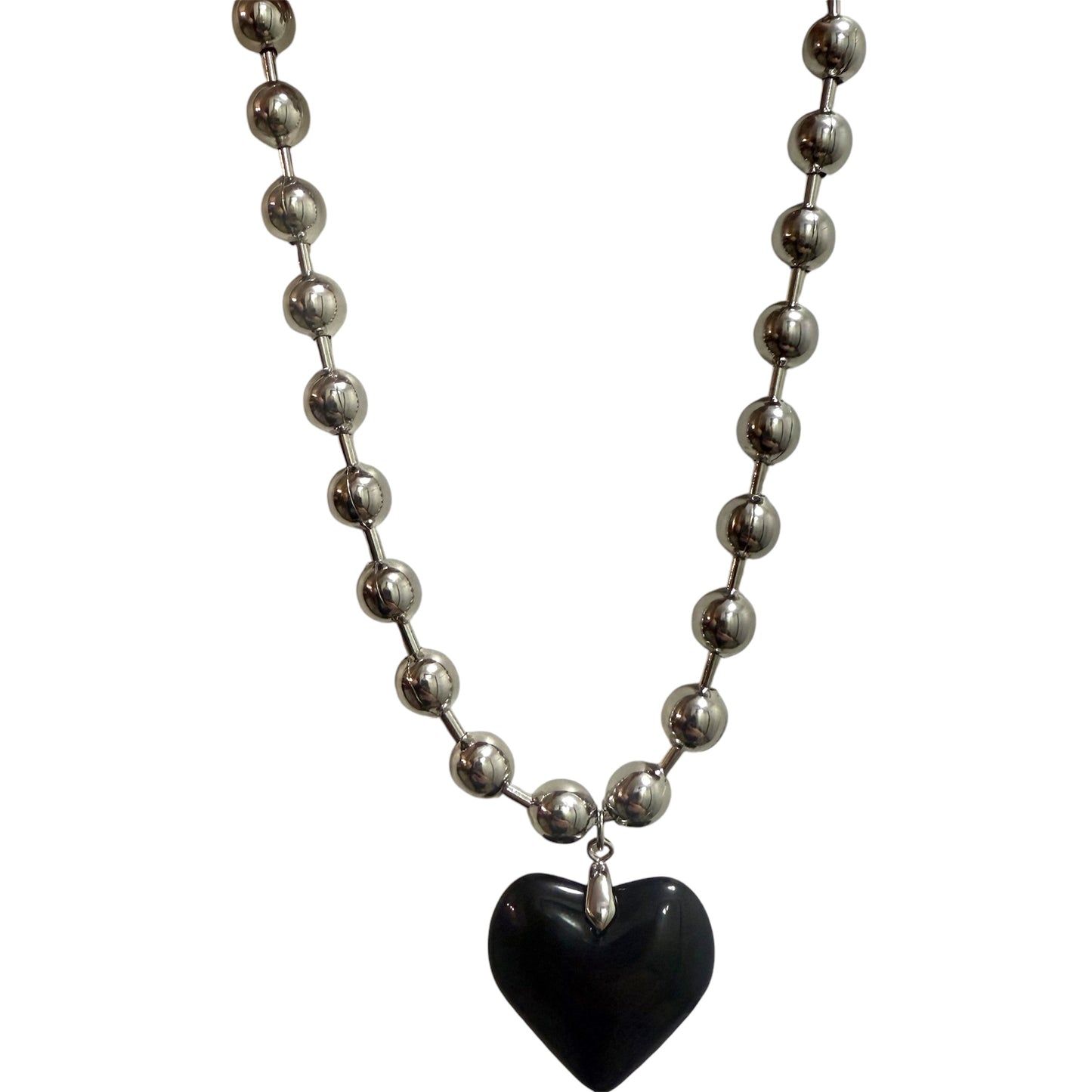 Audrey's - Black Heart Beaded Necklace