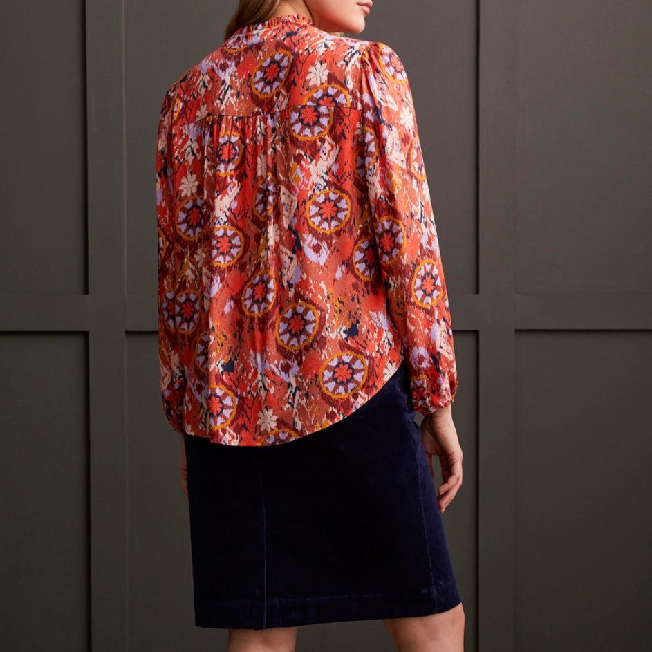 Tribal - Jacquard Challis Button-Up Blouse