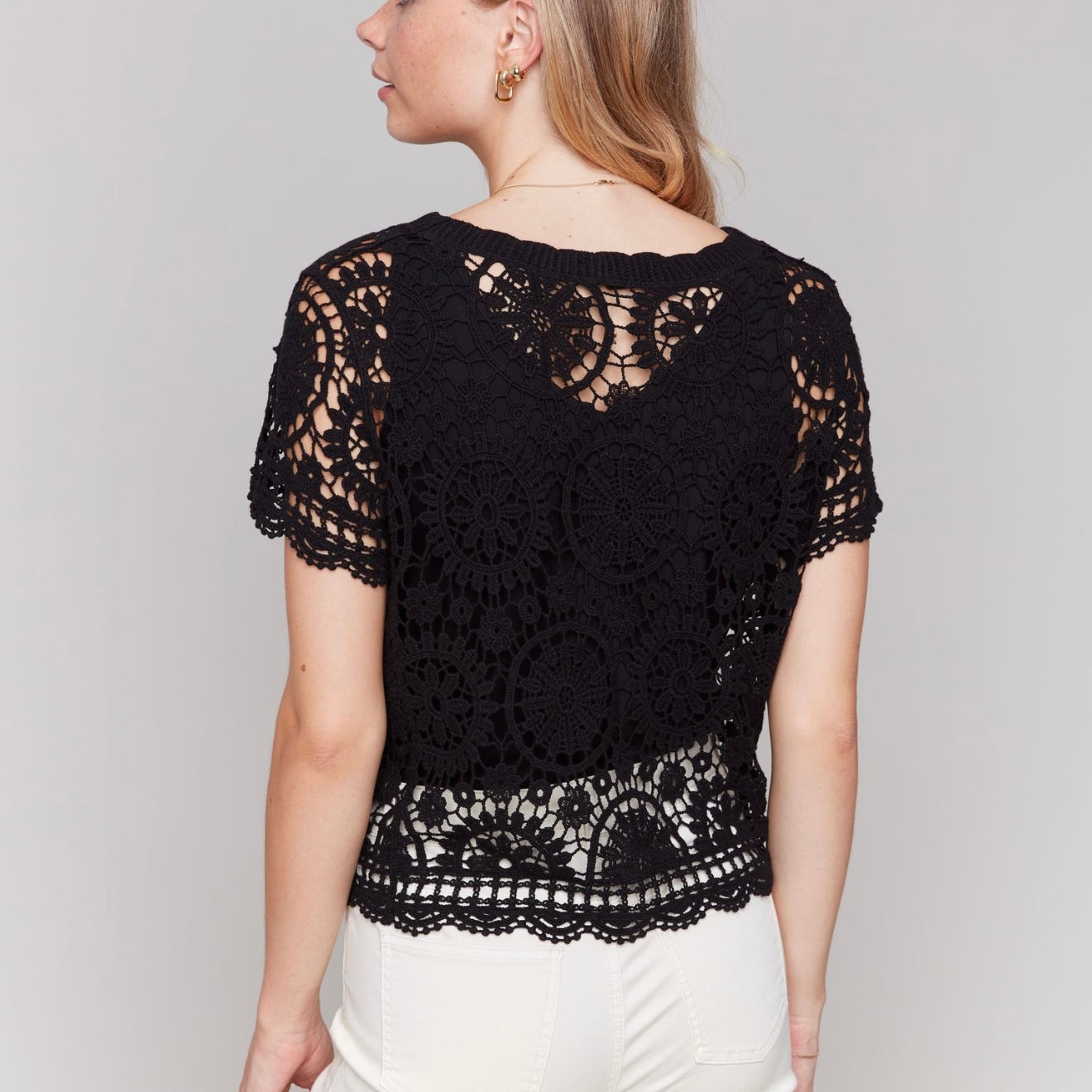 Charlie B - Short Sleeve Crochet Bolero