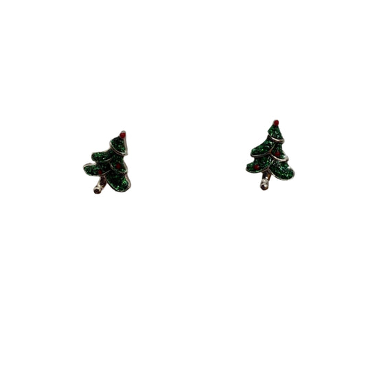 Audrey's - Christmas Tree Stud Earrings With Crystals