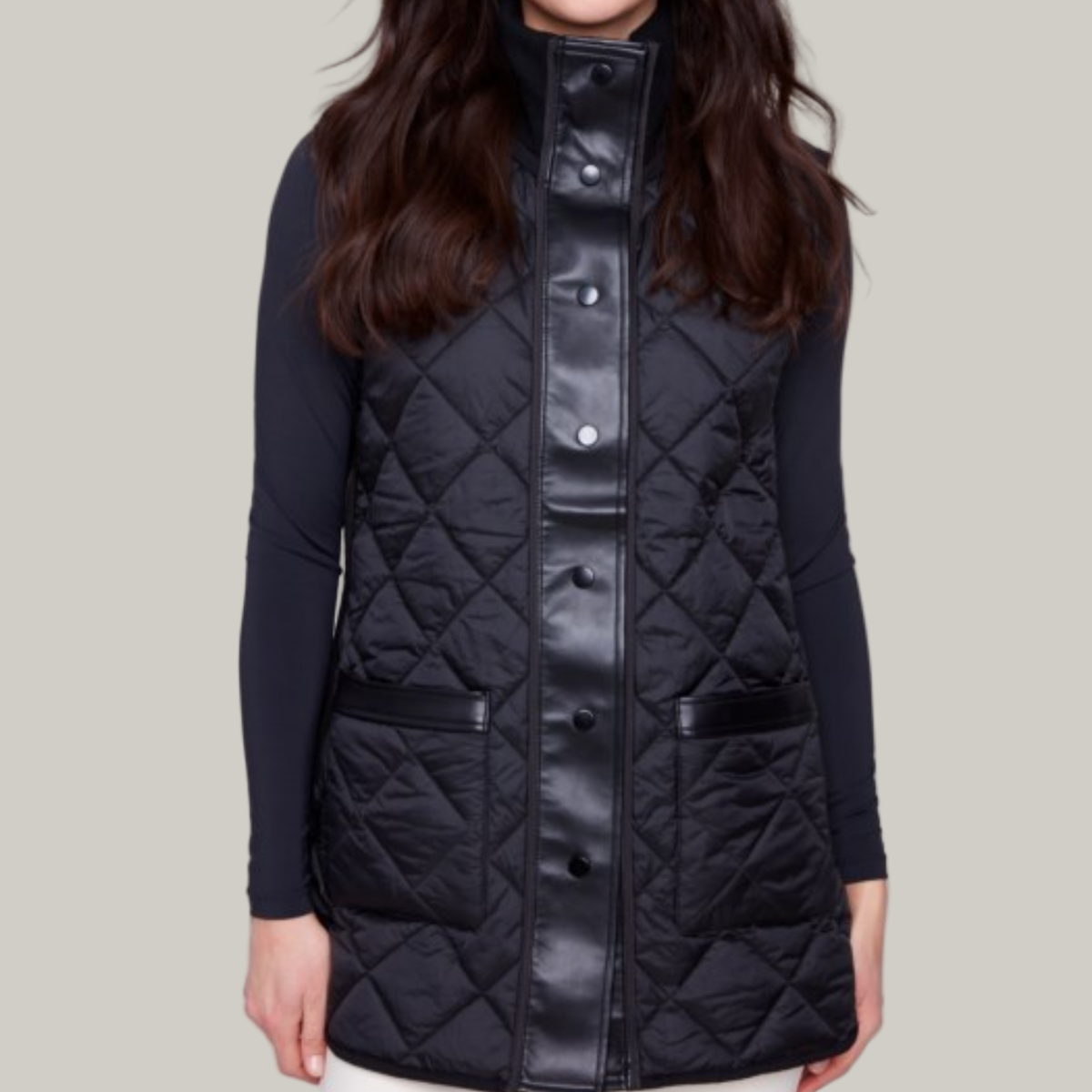 Charlie B - Reversible Quilted Long Vest