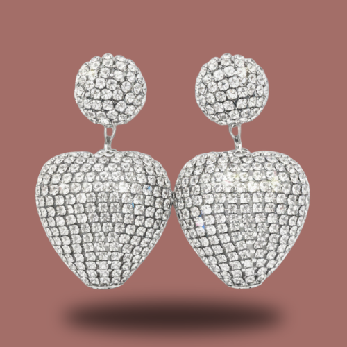 Audrey's - Luminous Heart Crystal Drop Earrings