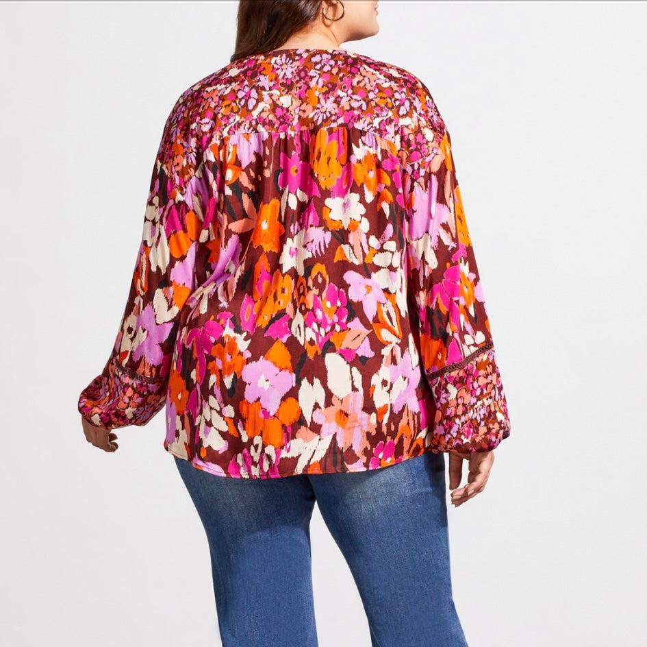 Tribal - Floral Print Blouse (Plus Size)