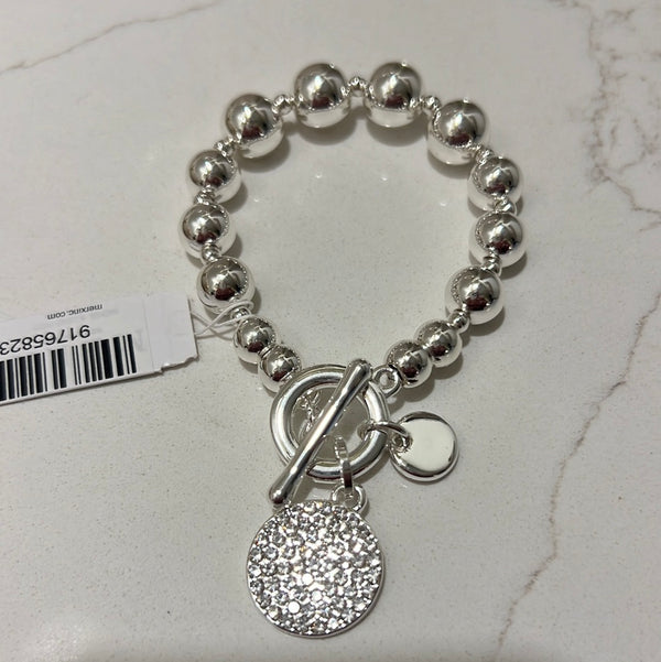 Merx - Silver Beads With Bling Charm