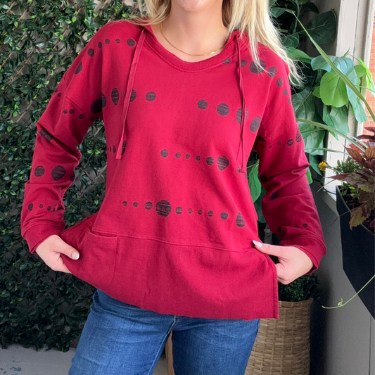 Wild Palms - Distressed Dot Hoodie Sweatshirt