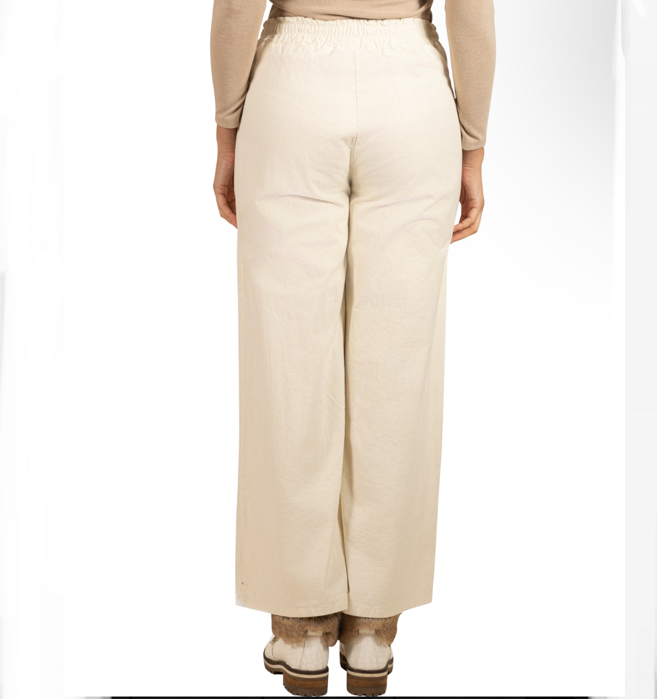 Angela Mara - Pull-On Wide Leg Corduroy Pants