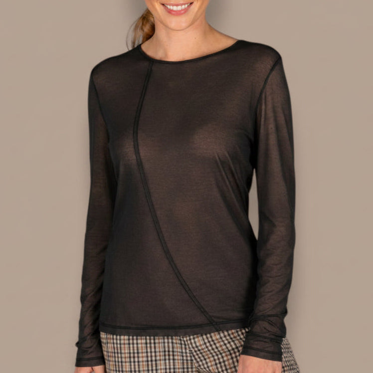 Paolo Tricot - Curved Seam Mesh Top