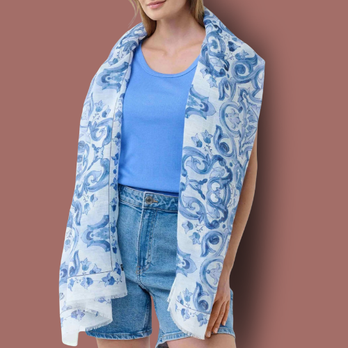 Fraas - Mosaic Hemp Blend Scarf