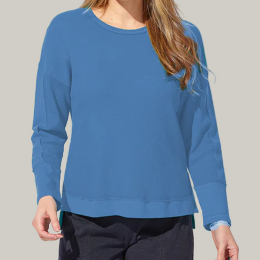 Escape - Waffle Knit Boxy Crew Neck Top