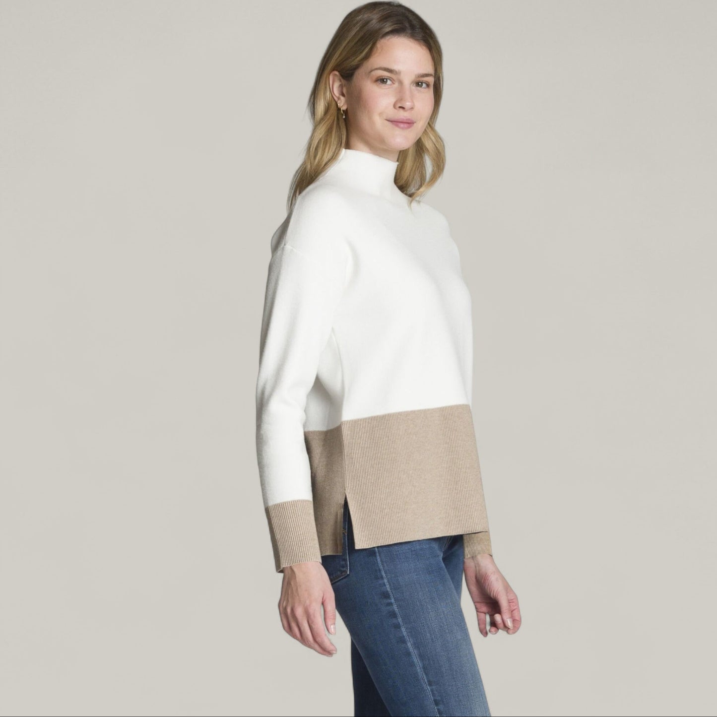 DKR - Two Tone Mock Neck Sweater