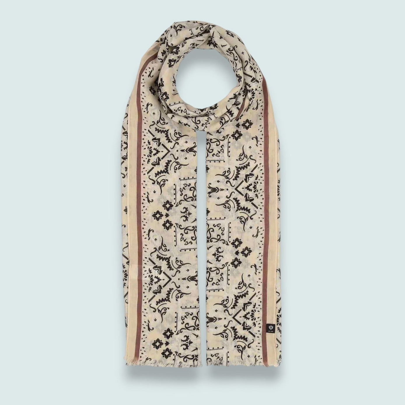Fraas - Paisley Border Lightweight Scarf