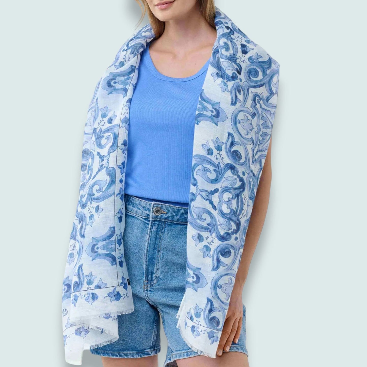 Fraas - Mosaic Hemp Blend Scarf