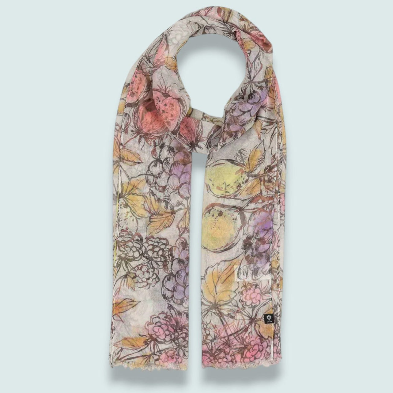 Fraas - Hand-Drawn Fruit Print Lightweight Scarf