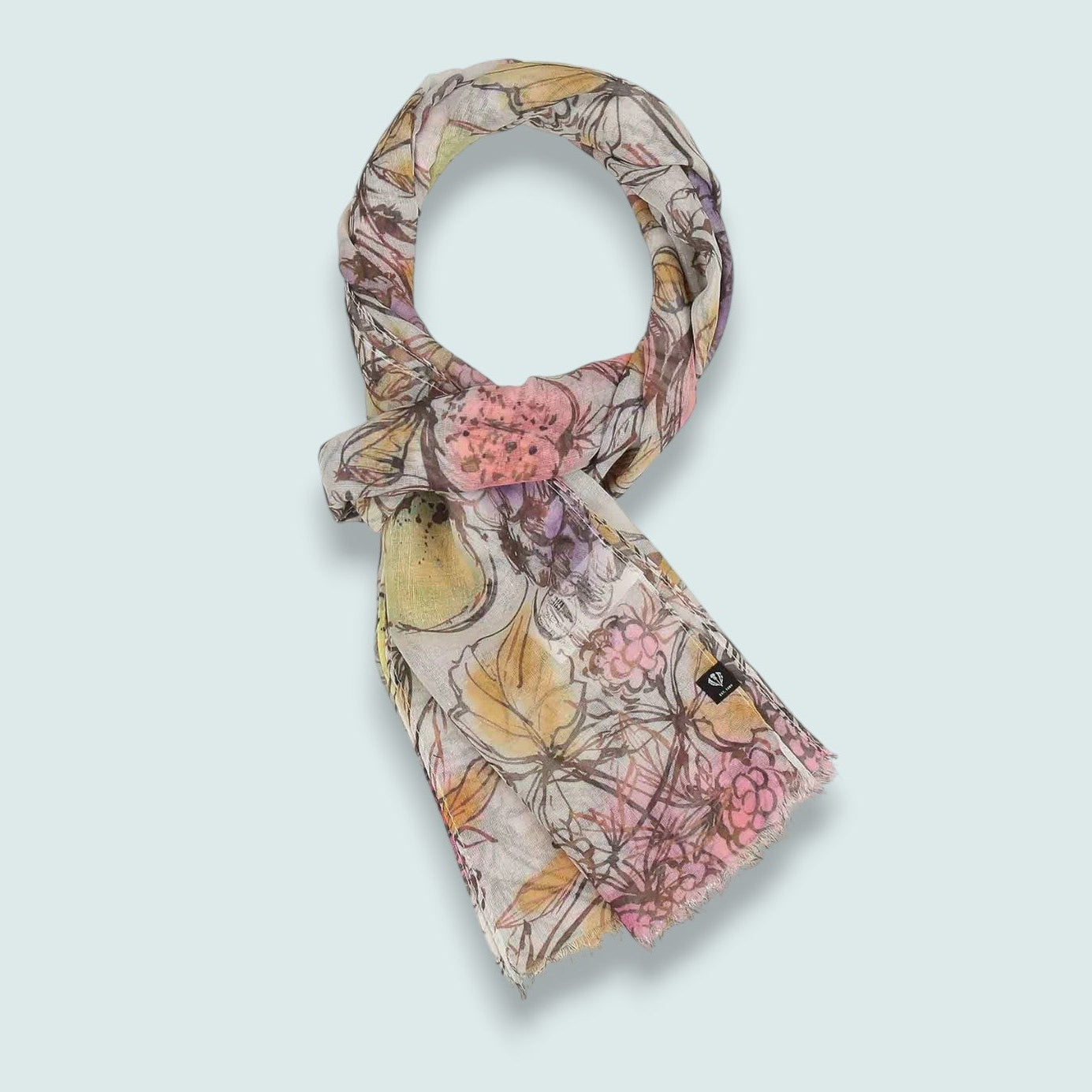 Fraas - Hand-Drawn Fruit Print Lightweight Scarf