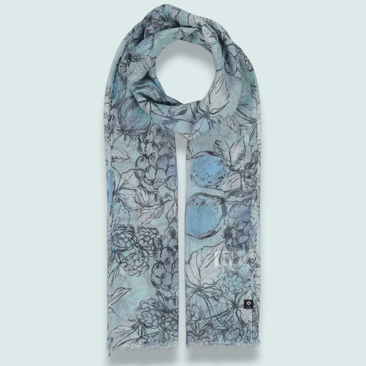 Fraas - Hand-Drawn Fruit Print Lightweight Scarf