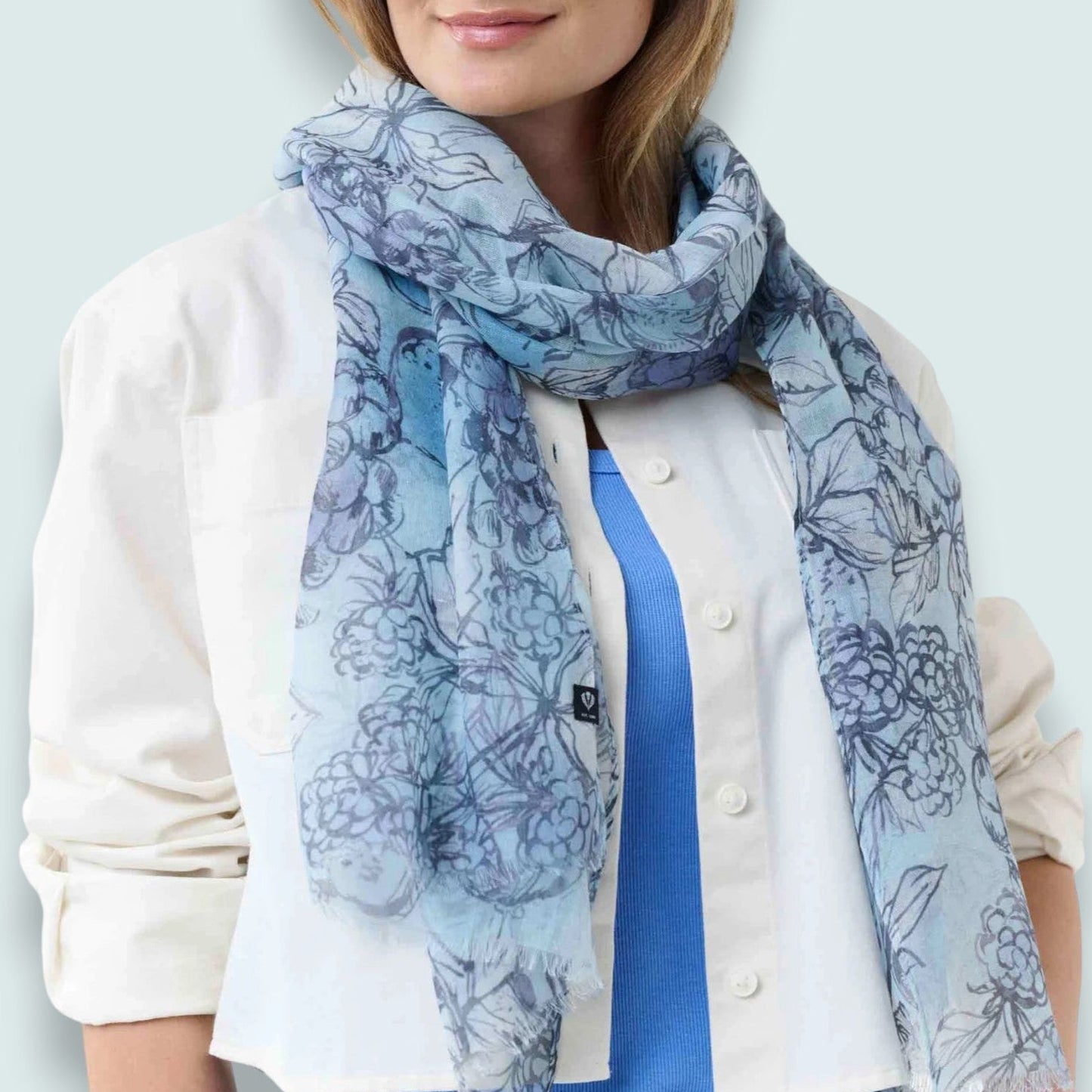 Fraas - Hand-Drawn Fruit Print Lightweight Scarf
