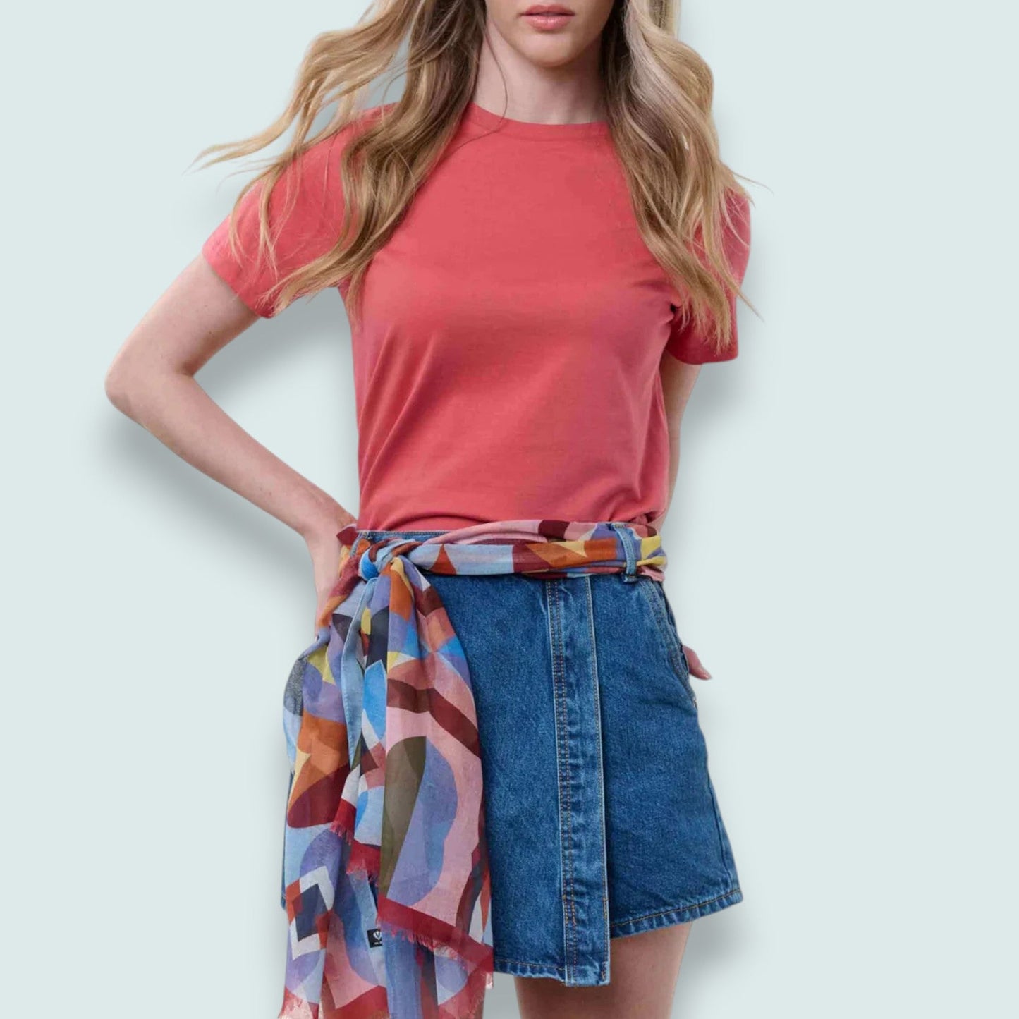 Fraas - Retro Geometric Print Lightweight Scarf