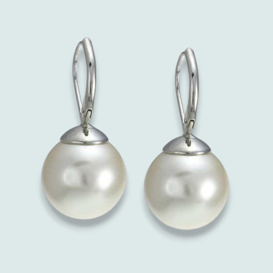 Merx - Silver Pearl Drop Earrings
