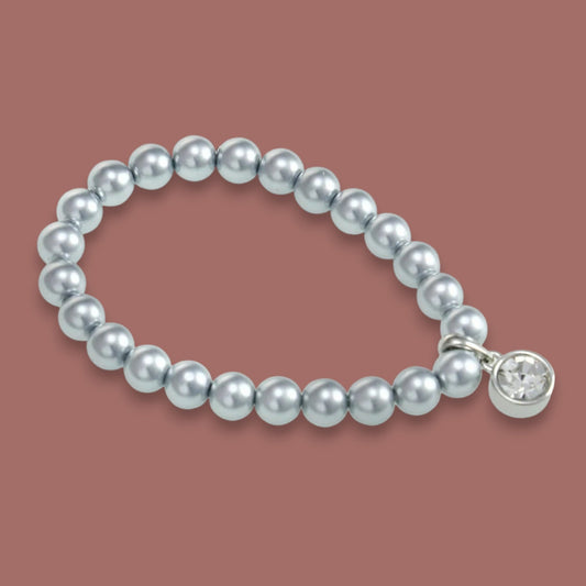 Merx - Pearl Look Bracelet With Sparkling Charm