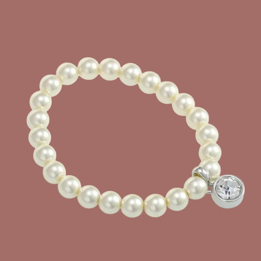 Merx - Classic Pearl-Look Charm Bracelet