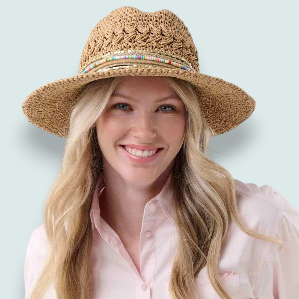 Loevenich - Boho Fedora With “Smile” Beaded Band
