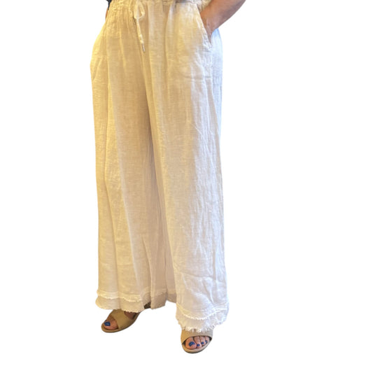 Angela Mara - Linen Wide Leg Pants