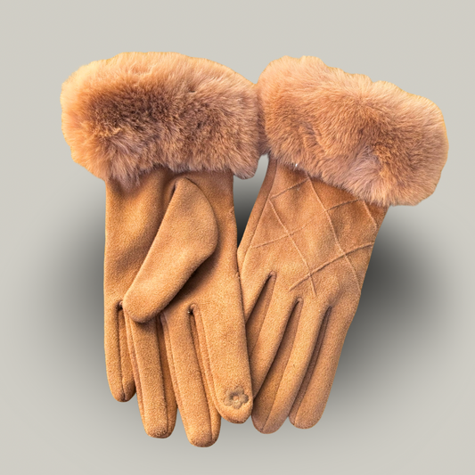 Memories - Quilted Faux Fur Gloves