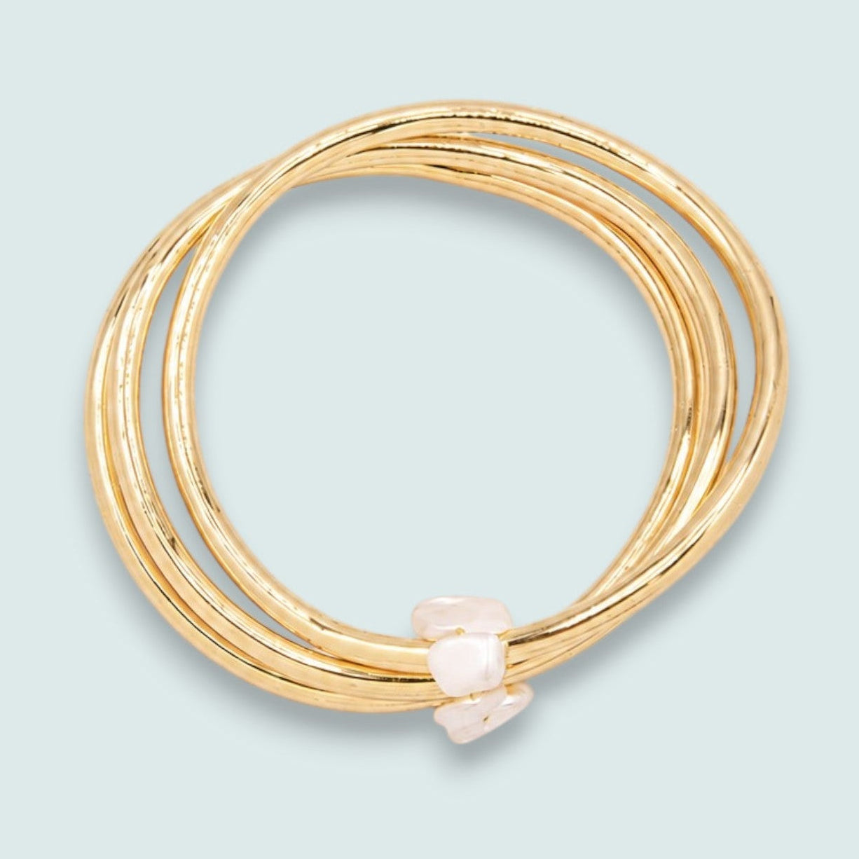 Audrey's - Pearl Accent Multi-Row Rigid Bracelet