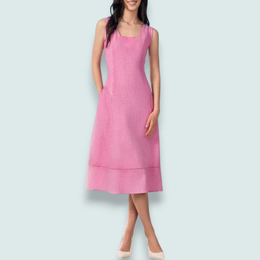 Alison Sheri - Notch Neck Sculpted Midi Dress