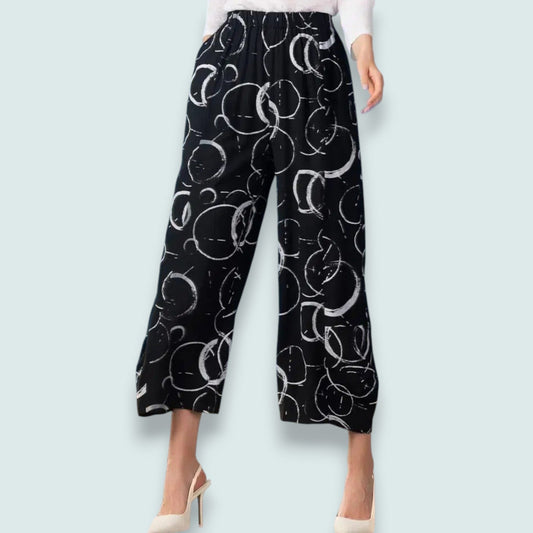 Alison Sheri - Midnight Sketch Wide-Leg Crop Pant