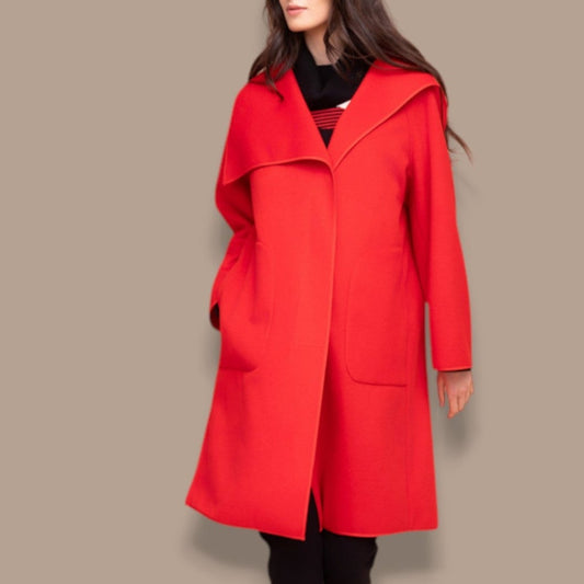 Alison Sheri - Classic Coat with Oversized Collar